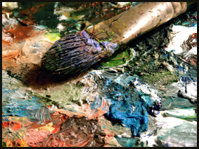 paintbrush on oils